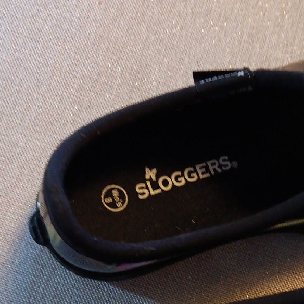 Sloggers Womens Black Floral Sloggers Size 8 - Picture 3 of 4